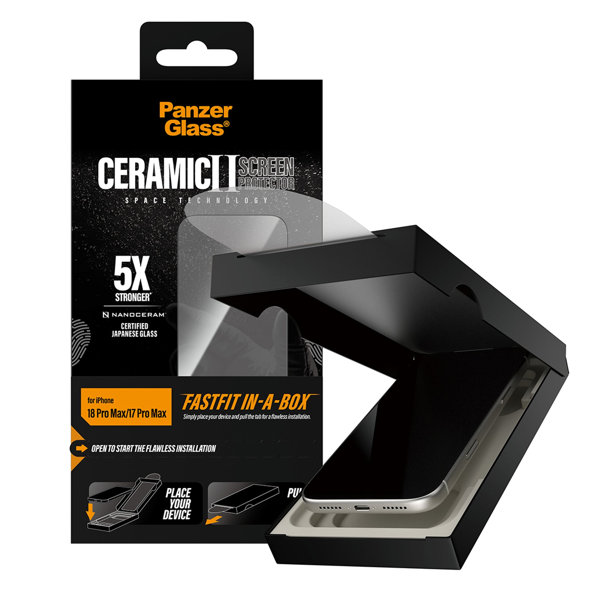 PanzerGlass® Ceramic Skærmbeskyttelse iPhone 18 Pro Max | 17 Pro Max m. FASTFIT IN-A-BOX